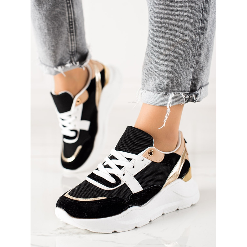 TRENDI Stylish Sneakers black golden 1 TRENDI Stylish Sneakers black golden 1