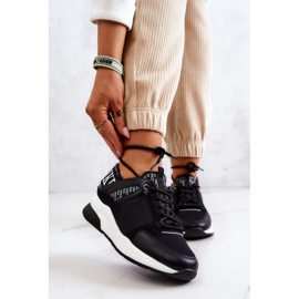 Vinceza Sport Shoes Sneakers On Wedge Black Lorey 1