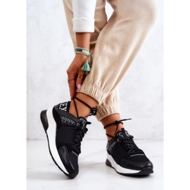 Vinceza Sport Shoes Sneakers On Wedge Black Lorey 2