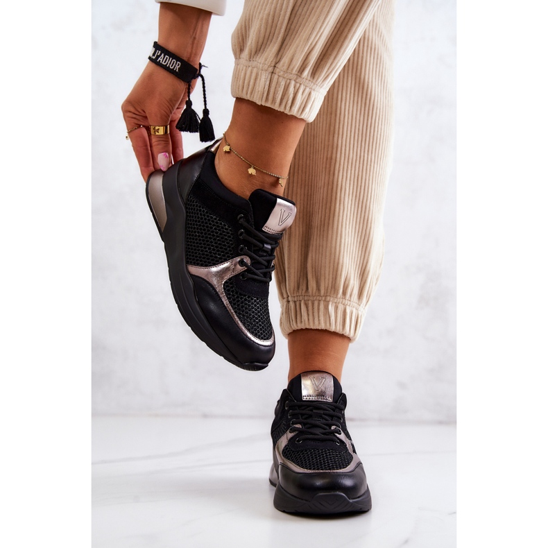 Vinceza Fashionable Sport Shoes Women's Sneakers Black Danielle 1