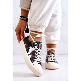 Women's Material Sneakers Camo Big Star JJ274237 White-Gray 1