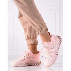 TRENDI Pink Textile Sneakers 1