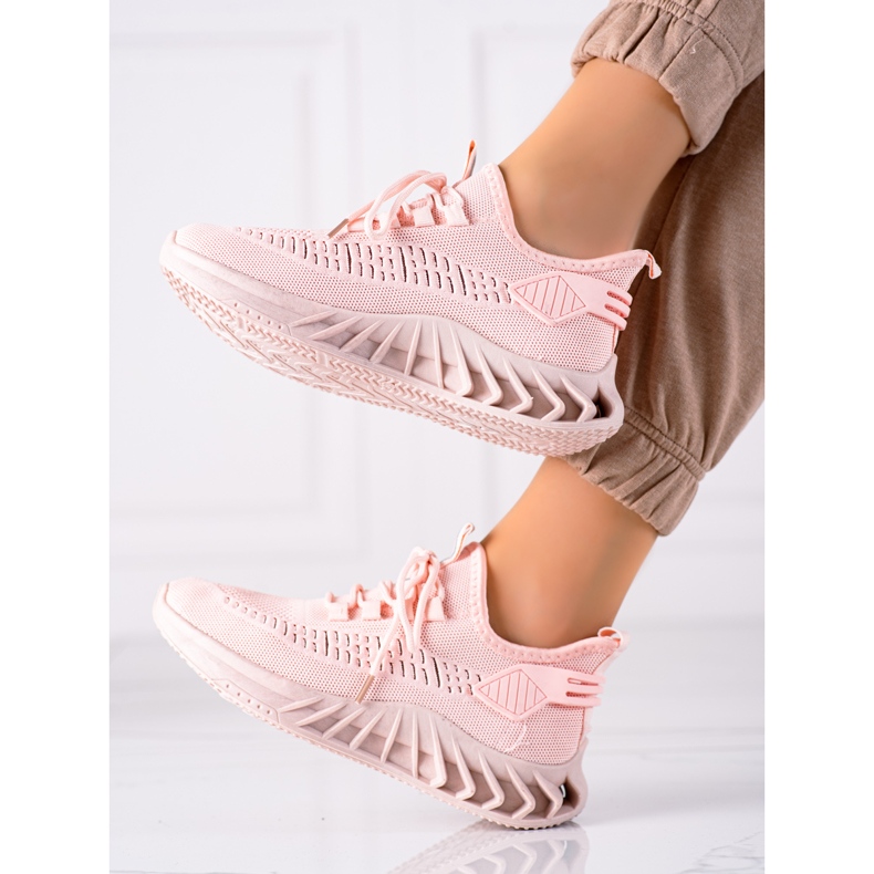 TRENDI Pink Textile Sneakers 2