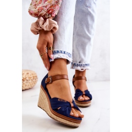 Women's Sandals On Wedge Big Star JJ274938 Navy Blue 1 Women's Sandals On Wedge Big Star JJ274938 Navy Blue 1