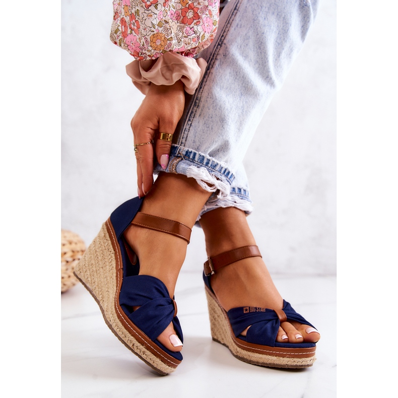 Women's Sandals On Wedge Big Star JJ274938 Navy Blue 2 Women's Sandals On Wedge Big Star JJ274938 Navy Blue 2