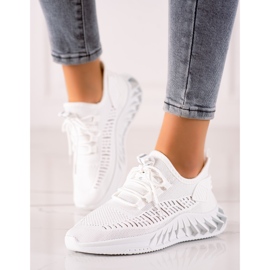 TRENDI White Textile Sneakers 1
