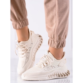 TRENDI Beige Textile Sneakers 1