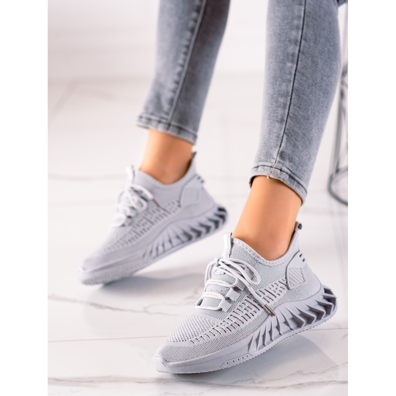 TRENDI Gray Textile Sneakers grey 2
