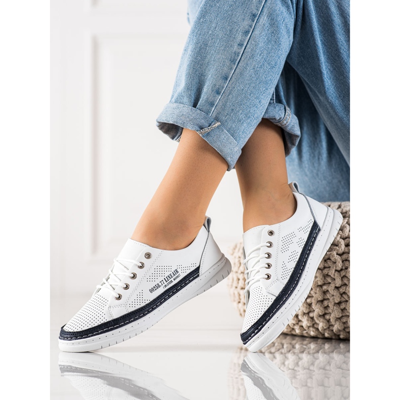 Evento White Leather Sneakers 1