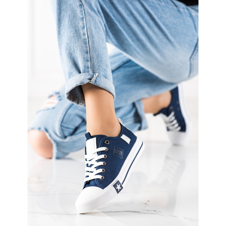Women's Big Star Sneakers JJ274256 navy blue blue 1