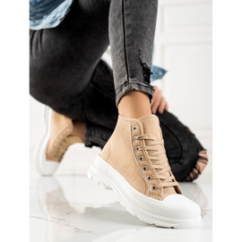 Sweet Shoes High Suede Sneakers beige brown 2 Sweet Shoes High Suede Sneakers beige brown 2