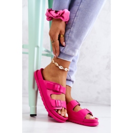 S.Barski Rubber Slippers With Buckle Fuchsia Corina pink 2 S.Barski Rubber Slippers With Buckle Fuchsia Corina pink 2