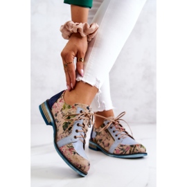 Women's Leather Shoes With Flowers Maciejka 5096A-34 Blue multicolored 2 Women's Leather Shoes With Flowers Maciejka 5096A-34 Blue multicolored 2