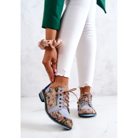 Women's Leather Shoes With Flowers Maciejka 5096A-34 Blue multicolored 1 Women's Leather Shoes With Flowers Maciejka 5096A-34 Blue multicolored 1