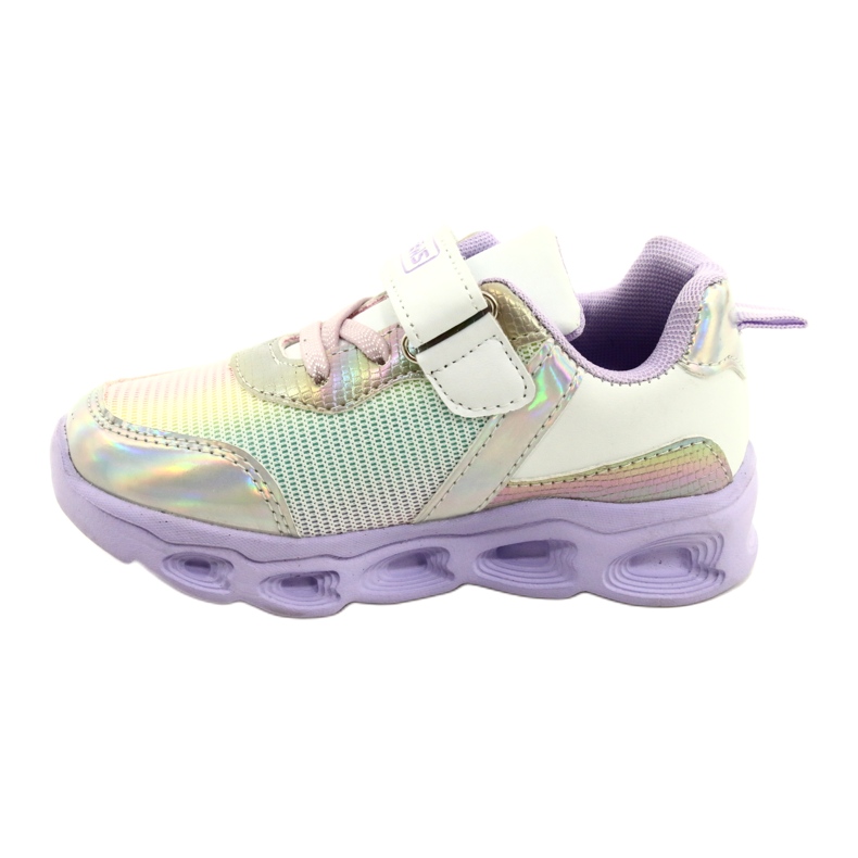 ADI Sports Shoes LED Glowing Velcro News 22DZ32-4837 Lilac-White purple pink silver 1