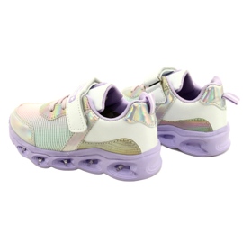 ADI Sports Shoes LED Glowing Velcro News 22DZ32-4837 Lilac-White violet pink silver 4