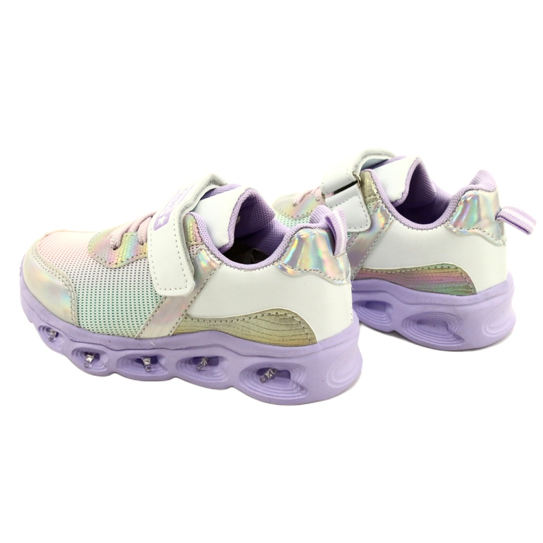 ADI Sports Shoes LED Glowing Velcro News 22DZ32-4837 Lilac-White purple pink silver 4