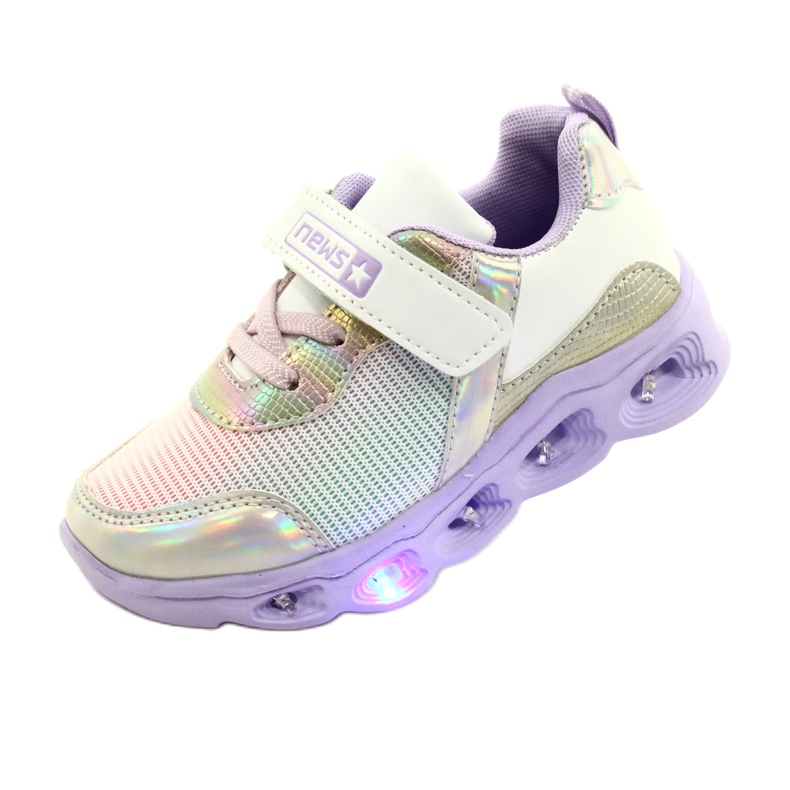 ADI Sports Shoes LED Glowing Velcro News 22DZ32-4837 Lilac-White purple pink silver 3
