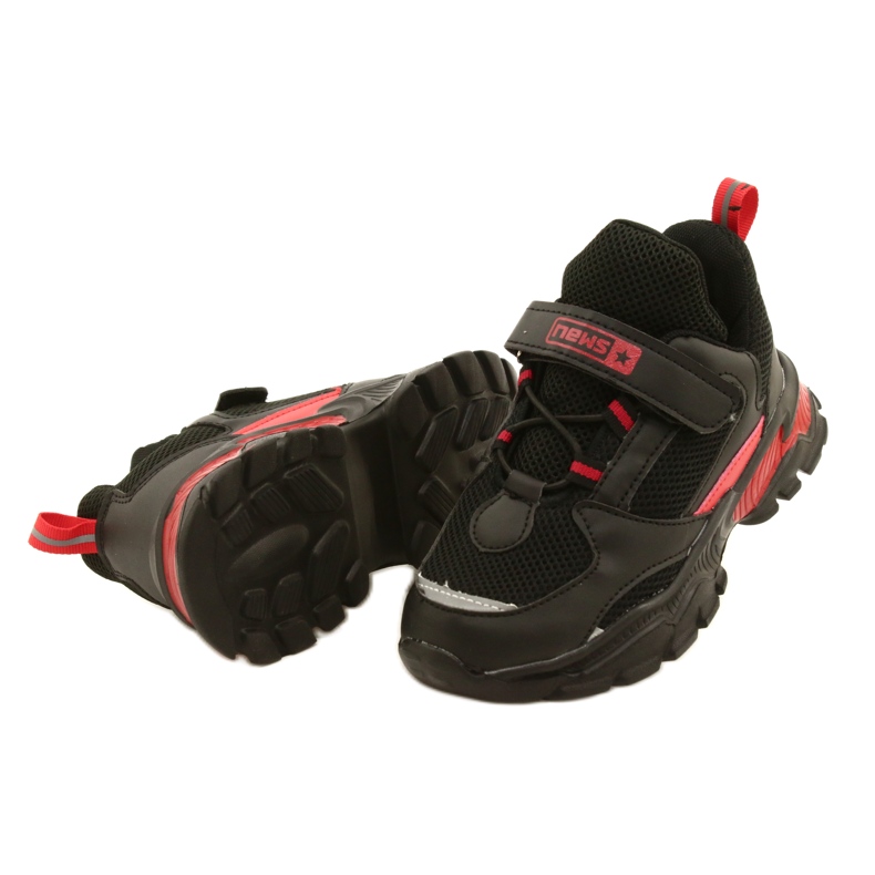 Sports boys boys' Velcro News 22Dz32-4932 Czarne-Czerwone black 3