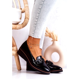 Vinceza Patent Leather Wedge Shoes Black Melodies 1