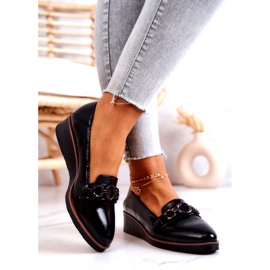 Vinceza Patent Leather Wedge Shoes Black Melodies 3