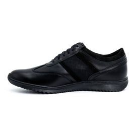 Polbut Men's leather casual shoes 2117P black 1