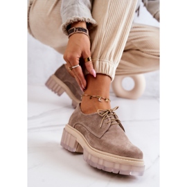 Fashionable Suede Loafers Beige Lauriss 1