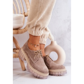 Fashionable Suede Loafers Beige Lauriss 2