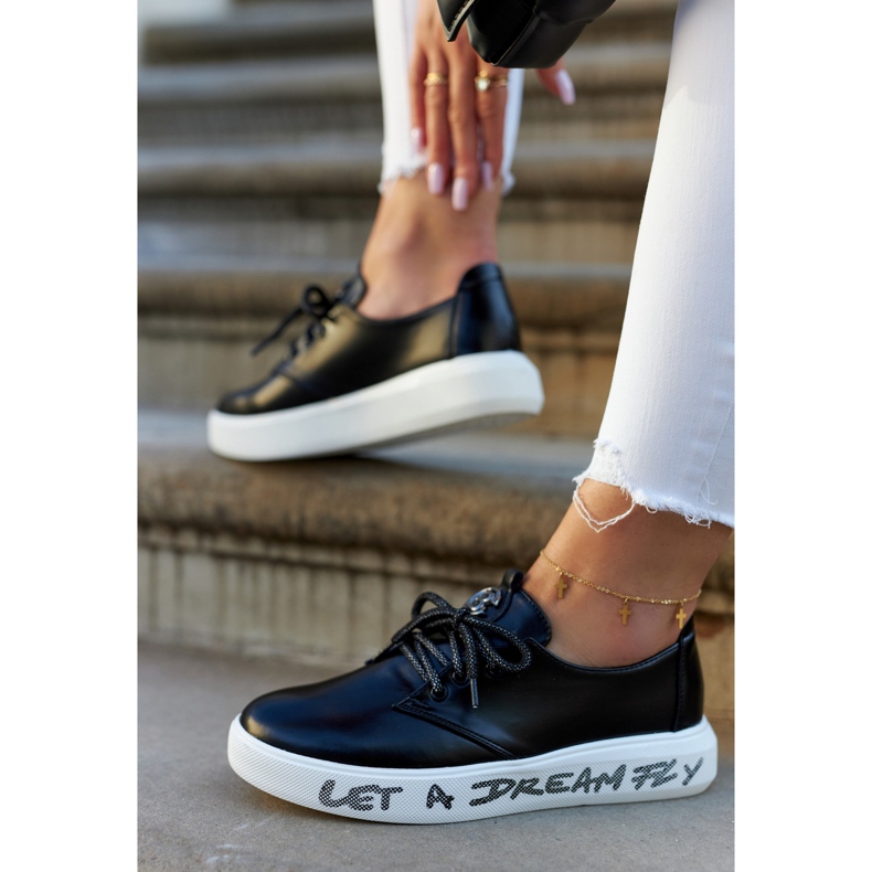 S.Barski Women's Leather Sneakers With Black Carrey Decoration 1