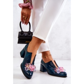 PA2 Leather Brogues Crocodile Pattern With Green Delaver Decoration 2 PA2 Leather Brogues Crocodile Pattern With Green Delaver Decoration 2