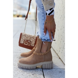 Fashionable Suede Booties With A Cut Camel Forget Me brown 2