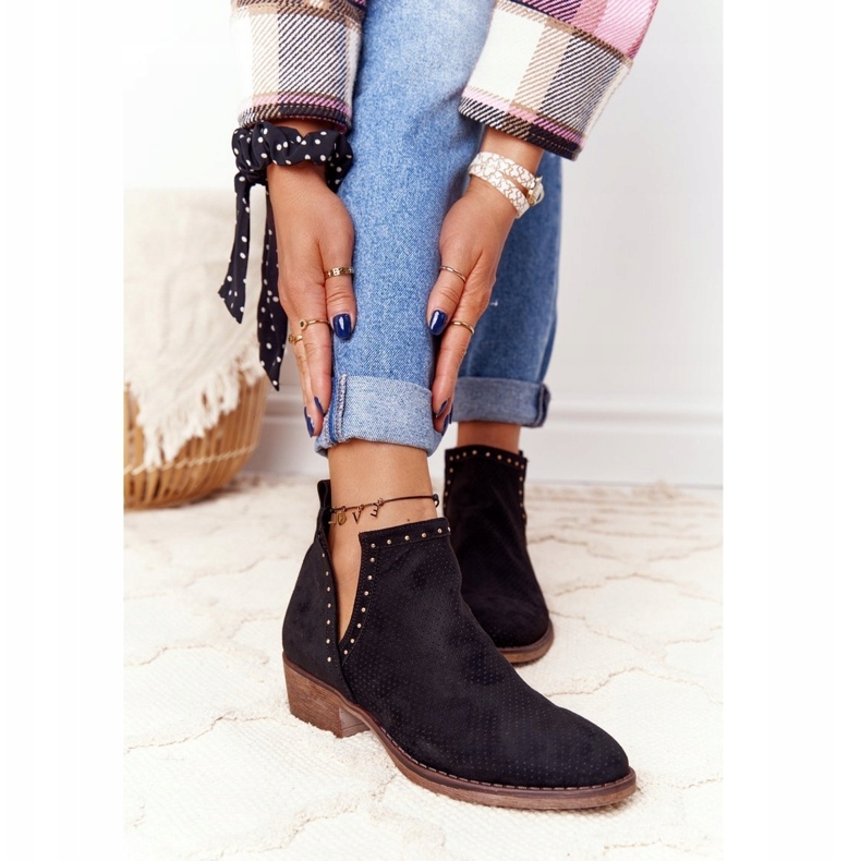 PS1 Black Clever openwork boots with cutouts 1