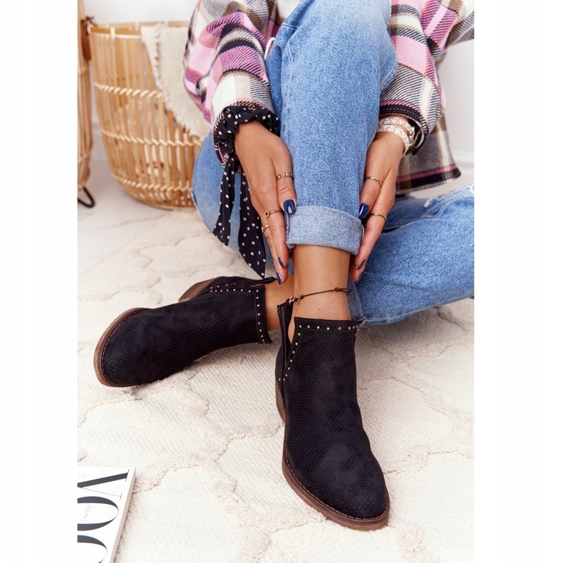 PS1 Black Clever openwork boots with cutouts 3