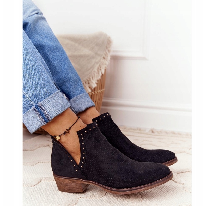 PS1 Black Clever openwork boots with cutouts 4