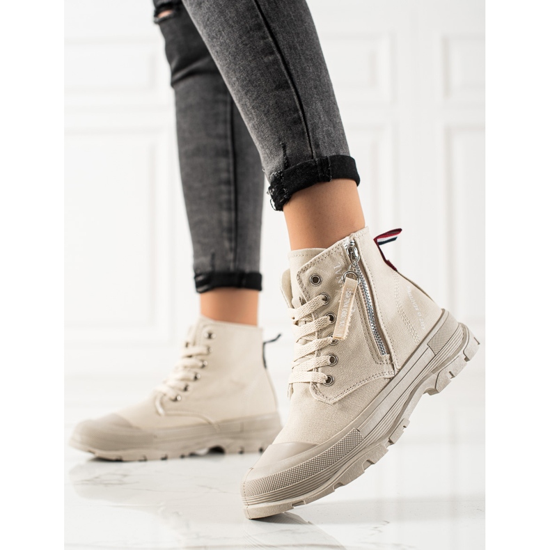 Sabatina Sneakers With A Zipper beige 2