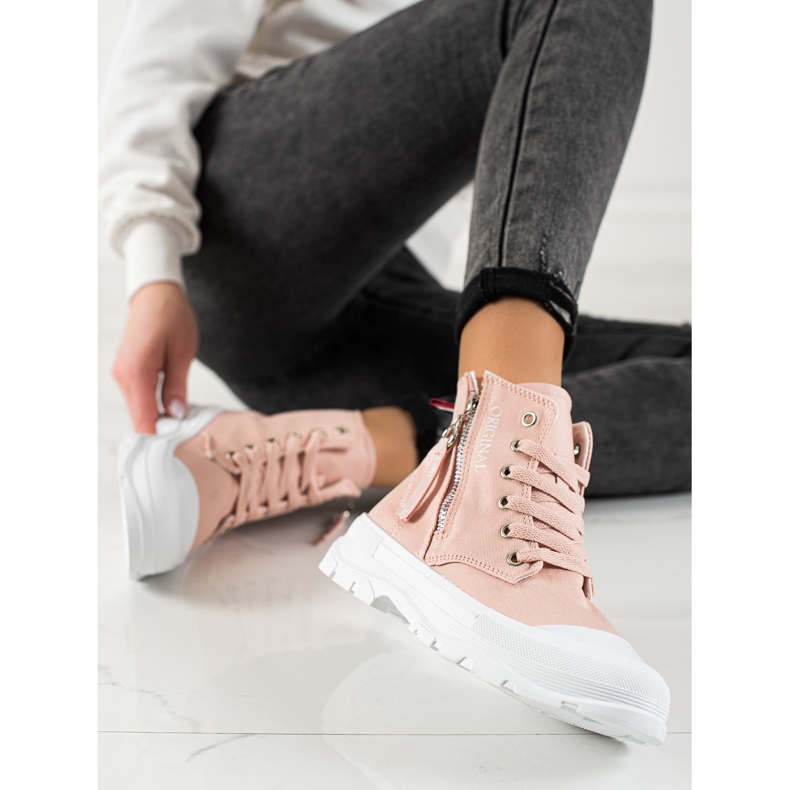Sabatina Sneakers With A Zipper pink 2