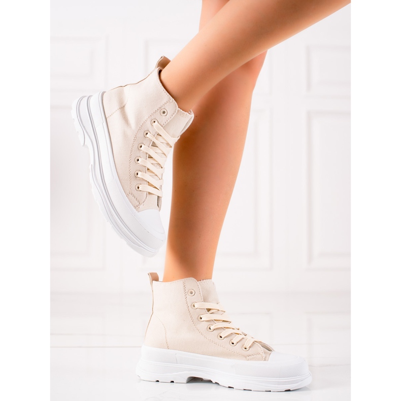 TRENDI Beige High Sneakers 2 TRENDI Beige High Sneakers 2