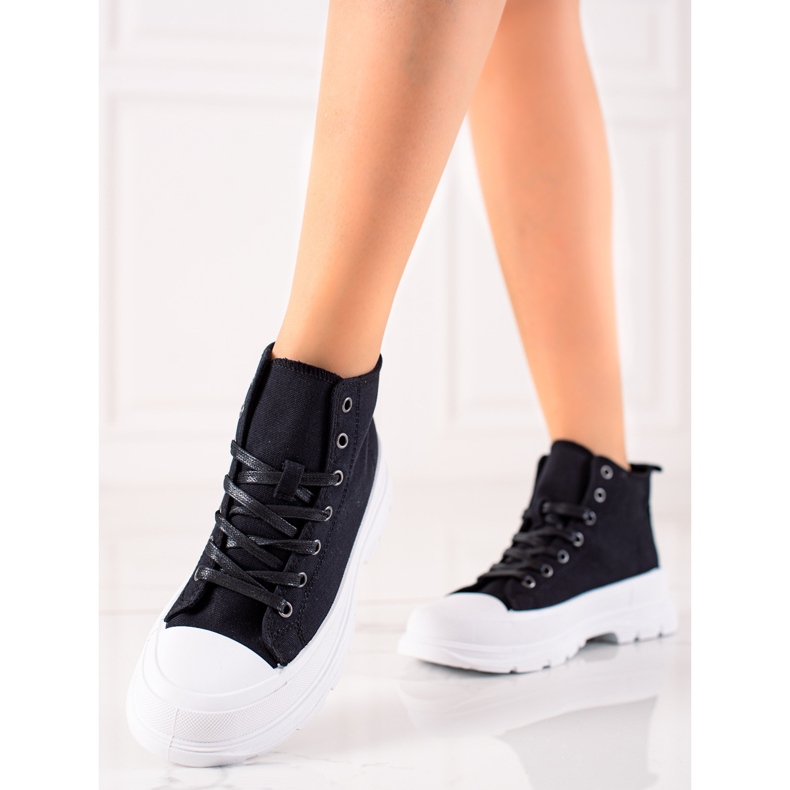 TRENDI Textile Black Sneakers 1 TRENDI Textile Black Sneakers 1