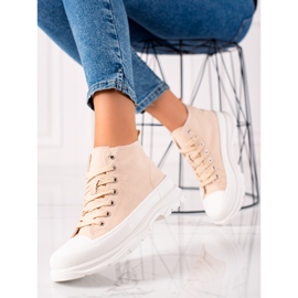 TRENDI Comfortable Sneakers On The Platform beige 2