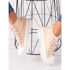 TRENDI Comfortable Sneakers On The Platform beige 1