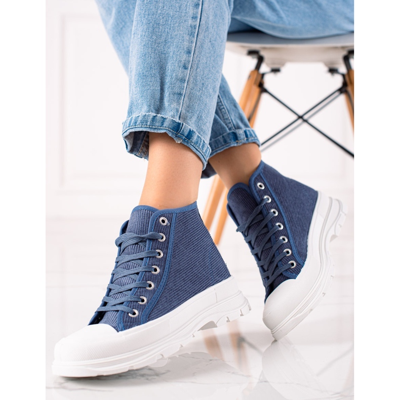 Sweet Shoes High Suede Sneakers blue 1 Sweet Shoes High Suede Sneakers blue 1
