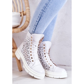 FILIPCZYK White Aileen openwork leather boots 1