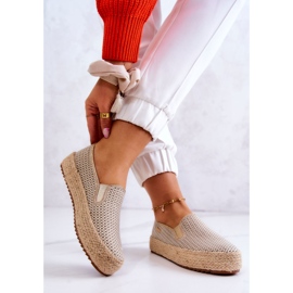 Women's Braided Sneakers Slip On Big Star JJ274394 Beige 2