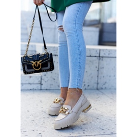 PA2 Women's Loafers Leather Loafers Beige Mollie 1