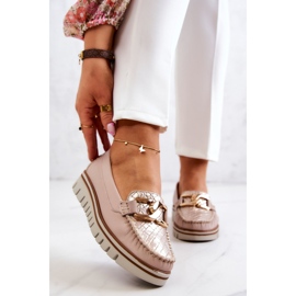 Lemar Women's Leather Loafers On Beige Venesia Platform 1 Lemar Women's Leather Loafers On Beige Venesia Platform 1