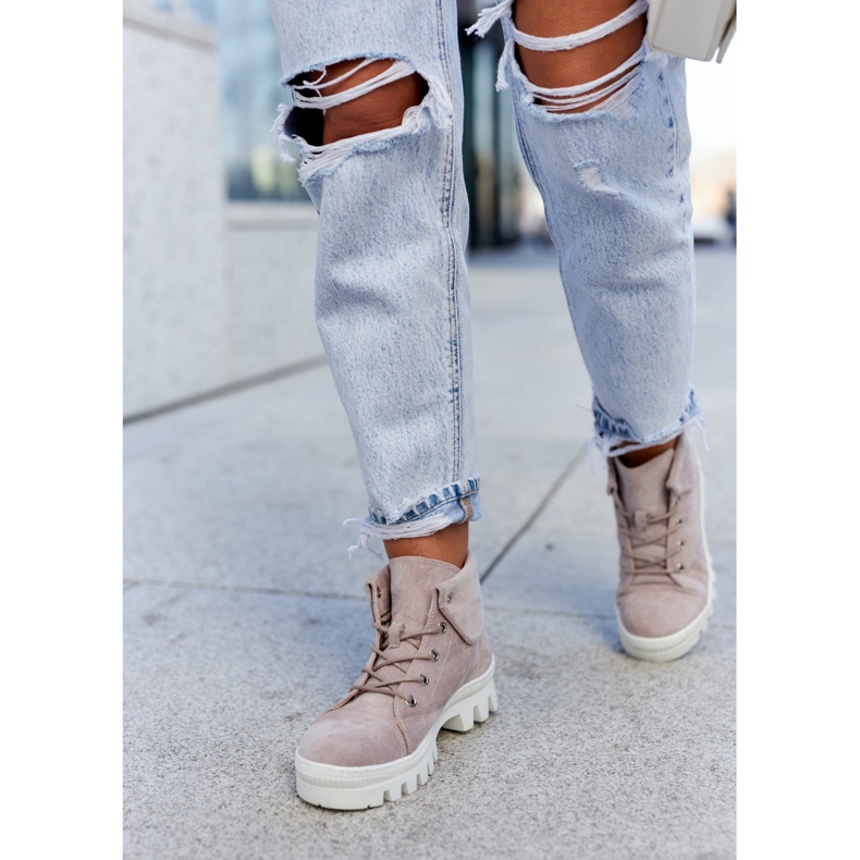 S.Barski Suede Boots Tied Light purple Dalles 2