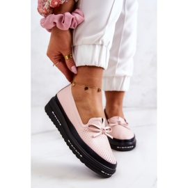 Vinceza Women's Leather Loafers Pink Cannes 1