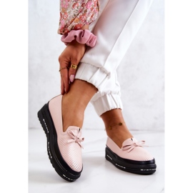 Vinceza Women's Leather Loafers Pink Cannes 2