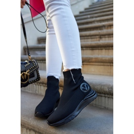 Vinceza Women's Black Sport Socks Runaway 1 Vinceza Women's Black Sport Socks Runaway 1