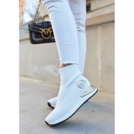 Vinceza Women's Sport Socks White Runaway golden 2 Vinceza Women's Sport Socks White Runaway golden 2